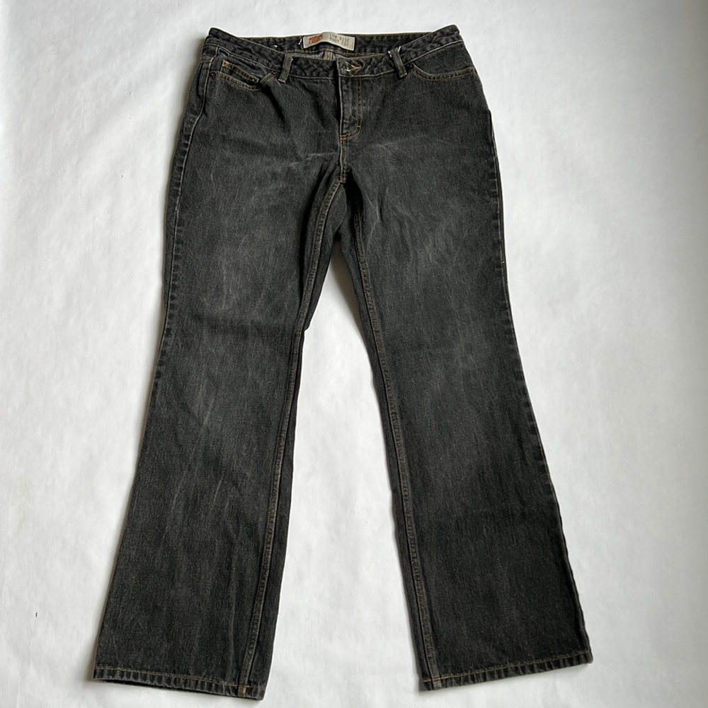 Y2K Route 66 Dark Grey Low Rise Bootcut Jeans Size 12